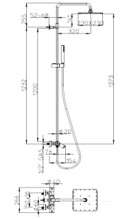 Душевая стойка Bossini Cosmo L10403.030 с термостатом хром